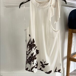 Worthington Cream and Brown Asymmetrical Dress